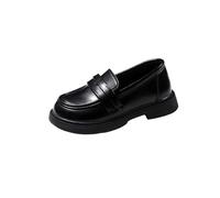 Mocasines clásicos sin cordones para niñas, zapatos escolares de piel sintética con punta redondeada, zapatos planos de un solo pie para niños de 2 a 9 años, 1 negro set + 4 = 8 tintas, 30 EU