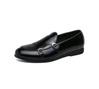 Mocasines con Hebilla para Hombre, Formales De Negocios Loafers Informales Cómodos Vestir Zapatos,Negro,39 EU