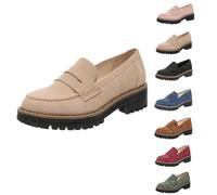 Mocasines con Plataforma, Mocasines Cómodos para Mujer, Mocasines con Plataforma para Mujer, Cómodos Y Sin Cordones, Moda Informal (Beige,39)