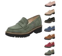 Mocasines con Plataforma, Mocasines Cómodos para Mujer, Mocasines con Plataforma para Mujer, Cómodos Y Sin Cordones, Moda Informal (Verde,42)