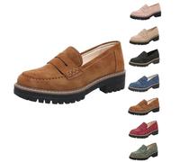 Mocasines con Plataforma, Mocasines Cómodos para Mujer, Mocasines con Plataforma para Mujer, Cómodos Y Sin Cordones, Moda Informal (marrón,36)