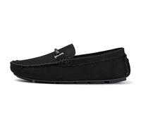 Mocasines de Ante for Hombre, con Punta Redonda, Antideslizantes, Flexibles y sin Cordones for Baile de graduación.(Negro,41 EU)