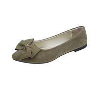 Mocasines de ballet con lazo para mujer, de gamuza, puntiagudos, sandalias planas para mujer, informales, trabajo, oficina, mocasines sin cordones, para citas diarias, viajes, etc, Ag, 36.5 EU