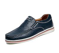 Mocasines de Conducción Casual para Hombres Brogue Negocios Calzado Cómodo Mocasín Deportivo Caminar Ligero（Azul,45 EU