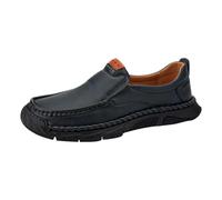 Mocasines de cuero para hombre, clásicos, cómodos, informales, zapatos descalzos, ligeros, para correr, zapatos deportivos, impermeables, para senderismo, conducción, viajes, al aire libre, Z1 azul