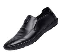 Mocasines de cuero para hombre, zapatos de traje para hombre, elegantes, negros, informales, zapatos de cuero, antideslizantes, vestido de hombre, zapatos de negocios, zapatos cómodos, moda, clásicos