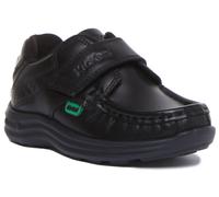 Mocasines De Escuela Para Bebés Kickers Reason De Cuero En Negro Talla UK 8 -12