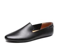 Mocasines de Hombre con Punta Redonda de Piel sintética, Antideslizantes, Flexibles, for Bodas y Ocasiones Especiales.(Negro,40 EU)