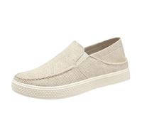 Mocasines de lona para hombre, anchos, antideslizantes, para oficina, trabajo, caminar, informales, cómodos, ligeros, clásicos, para fiestas de verano, bailes de graduación, beige, 42.5 EU