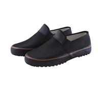 Mocasines de lona para hombre, transpirables, informales, planos, para caminar todos los días, con suela texturizada, Black, 40 2/3 EU