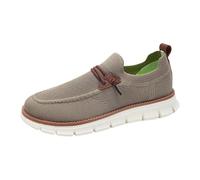 Mocasines de malla para hombre, ligeros, transpirables, informales, con suela acolchada, ajuste ancho, parte superior de punto suave, suela flexible antideslizante, Khaki, 40 EU
