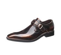 Mocasines de piel de charol para hombre, zapatos Derby puntiagudos con hebilla y correa de monje, mocasines casuales, cómodos, antideslizantes, para fiestas, bodas, negocios, vestidos, zapatos Oxford