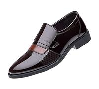 Mocasines de piel sintética para hombre, zapatos de vestir de esmoquin puntiagudos, zapatos de boda, zapatos de tacón bajo, zapatos de oficina de negocios, zapatos Oxford británicos, mocasines