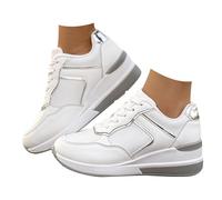 Mocasines de piel transpirable antideslizantes para exteriores, con cordones, plataforma baja, tacones altos ocultos, 2 4, 38.5 EU
