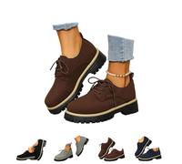 Mocasines de suela gruesa impermeables y no deslizantes para mujer, zapatos de vestir para trabajo, negocios, oficina, fiesta informal, marrón, 36 EU