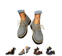 Mocasines de suela gruesa impermeables y no deslizantes para mujer, zapatos de vestir para trabajo, negocios, oficina, fiesta informal, gris, 36 EU