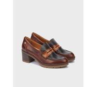 Mocasines de tacón de piel Llanes Mujer Talla 40. Color Marron