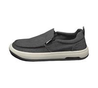 Mocasines de tela para hombre, sin cordones, suela suave, zapatos deportivos, para el tiempo libre, planos, para caminar, de un solo color, cómodos, informales, Negro , 41 EU