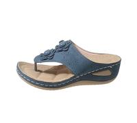 Mocasines de verano para mujer, informales, con suela suave, transpirables, con diseño floral, sandalias de masaje y suela suave., marine, 40 EU