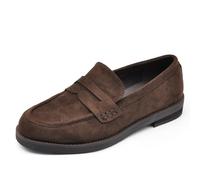 Mocasines Elegantes de Ante para Mujer, Zapatos Bajos Slip On Estilo Penny Loafer, Cómodos y Elegantemente Casuales para Oficina y Tiempo Libre, 37 EU
