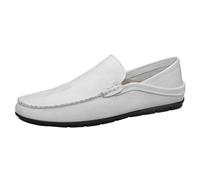 Mocasines for Hombre, sin Cordones, for graduación, Boda, Punta Redonda, tacón, Ligeros, cómodos, clásicos, Informales.(White,37 EU)