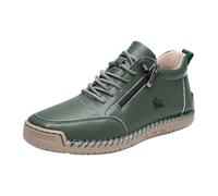 Mocasines Mujer Stitching Boots Invierno Cálidos Slip On Suela Suave Zapatos Casuales Color Sólido Trendy High-Top Plana Amortiguación Deportiva Outdoor Running Casual Botas cortas con cordones, 35