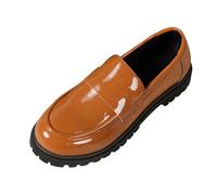 Mocasines Mujer Zapatos Barco y Mocasines para Mujer Cómodo con Tacón Mediados Altos, Llevar a Ponerse Zapatos Loafers Vestidos para Oficina y Diario, marrón, 39 EU