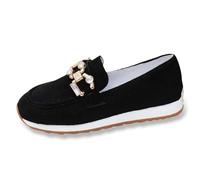 Mocasines Mujer Zapatos Barco y Mocasines para Mujer Planos ante Suecia para Ponerse Zapatos Loafers Vestidos para Trabajo, Caminar, Conducir, Viajes y Ocio, Negro , 42 EU