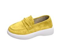 Mocasines Mujer Zapatos Barco y Mocasines para Mujer Planos Ligeros Cómodo de Poner Zapatos Loafers Vestidos ante Suecia para Trabajo, Caminar, Conducir, Viajes y Ocio, amarillo, 41 EU