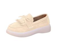 Mocasines Mujer Zapatos Barco y Mocasines para Mujeres Planas de Ponerse Zapatos Loafers Vestidos ante ante Suecia para Trabajo, Caminar, Conducir, Viajes y Ocio, beige, 38 EU