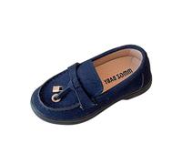 Mocasines Niño,Mocasines Estilo Británico para Niñas y Niños Casual Zapatos Sin Cordones de Punta Redonda con Suela de Goma Antideslizante Cómodas Bailarinas para El Colegio Uso Diario 21-35EU