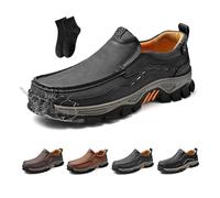 Mocasines ortopédicos de cuero para hombre, suaves, ligeros, para conducir, antideslizantes, de negocios, informales, viajes, trabajo, para caminar, viajar al aire libre, gris oscuro, 43 EU