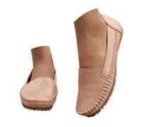 Mocasines ortopédicos para mujer 2026, con soporte de arco de flores, mocasines de cuero, sin talón, puntera redonda, ligeros, anchos, vintage, para caminar, elegantes, casuales, cómodos, B Rojo 1, 36