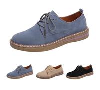 Mocasines Oxford con cordones para mujer, clásicos, casuales, vintage, británicos, de tacón plano, cómodos, transpirables, antideslizantes, de parte superior baja, ligeros, suaves, gris, 39 EU