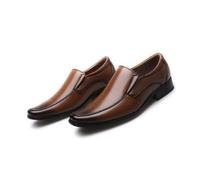 Mocasines para Hombre Sin Cordones Comodos Casual Zapatos Traje Zapatos Boda Zapatos De Vestir Zapatos De Piel,Marrón,42 EU