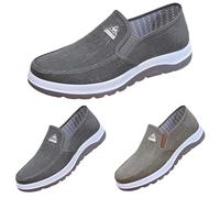 Mocasines para hombre, Slip On Schlupfschuhe Freizeitschuhe Herren Loafer Elegant Stoffschuhe Leicht Sommerschuhe flache Sohle Anzugschuhe Breeze Schuhe ohne Schnürschuhe Herrenschuhe modische, gris