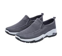 Mocasines para hombre Zapatos de salud de verano de malla transpirables cómodos zapatos deportivos de un solo color Slip On Suela suave Amortiguación Zapatos de caminar al aire libre Running
