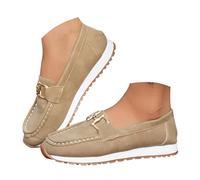 Mocasines para mujer, anchos, informales, cómodos, cómodos, cómodos, cómodos, modernos, clásicos, ligeros, transpirables, Un caqui, 39.5 EU