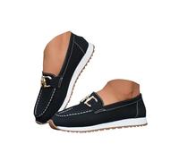 Mocasines para mujer, anchos, informales, cómodos, cómodos, cómodos, cómodos, modernos, clásicos, ligeros, transpirables, A negro, 38 EU