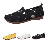 Mocasines para mujer con tacón bajo para mujer, sin cordones, de malla, transpirable, con parches, zapatos de mendigo, zapatos de boca poco profunda, mocasines casuales para exteriores, calzado de