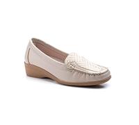 Mocasines para Mujer de Piel cómodos Zapatos clásicos de Vestir y Casual Zapatillas 24 Horas señora Calzado de Verano e Invierno Tipo Penny en Gamuza