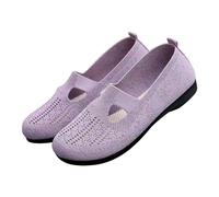 Mocasines para mujer, ligeros, cómodos, planos, sin cordones, puntera redonda, zapatos casuales de malla transpirable, zapatos para caminar, sandalias bajas para mujer, suela suave hueca, Red, 37 EU