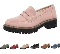 Mocasines para mujer, mocasines de trabajo negros para mujer, mocasines ortopédicos de plataforma para mujer, mocasines cómodos de gamuza de caña baja, plataforma ligera, puntera redonda, zapatos