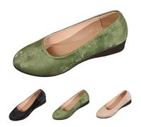 Mocasines para mujer, Slip on Elegante, Mocasines Medievales, cómodos, suaves, ligeros, suaves, deportivos, zapatos de baile, clásicos, lisos, planos, con plantilla cómoda, verde, 36 EU