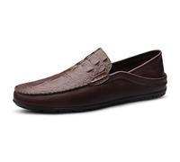 Mocasines Penny for Hombre Mocasines Hechos a Mano Zapatos de conducción Slip-On Comfort Estilo Barco Calzado Informal(Brown,37 EU)