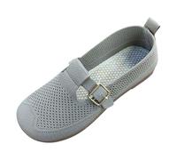 Mocasines planos de punto para mujer, correa de metal elástica hueca, punta redonda, cómoda entrenador, suela suave, transpirable, ffice, trabajo lindo, deslizante, caminar, conducir, zapatos casuales