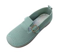 Mocasines planos de punto para mujer, correa de metal elástica hueca, punta redonda, cómoda entrenador, suela suave, transpirable, ffice, trabajo lindo, deslizante, caminar, conducir, zapatos casuales