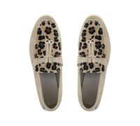 Mocasines planos para mujer, con estampado de leopardo a la moda, planos, sin cordones, informales, para conducir, cómodos, con puntera cerrada, zapatos náuticos de moda para mujer, Khaki, 39.5 EU