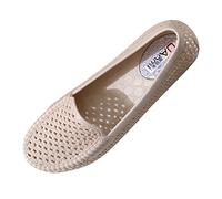 Mocasines planos para mujer, mocasines para mujer, fondo plano, informales, transpirables, huecos, para el tiempo libre, fondo suave, Baotou, zapatos para madre, zapatos de playa, zapatos huecos, sin