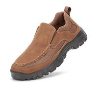 Mocasines sin cordones for hombre, zapatos informales transpirables, comodidad ligera for el trabajo de oficina y caminata diaria(Brown,41 EU)
